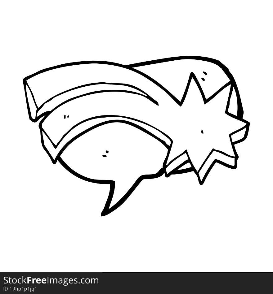 speech bubble cartoon decorative shooting star