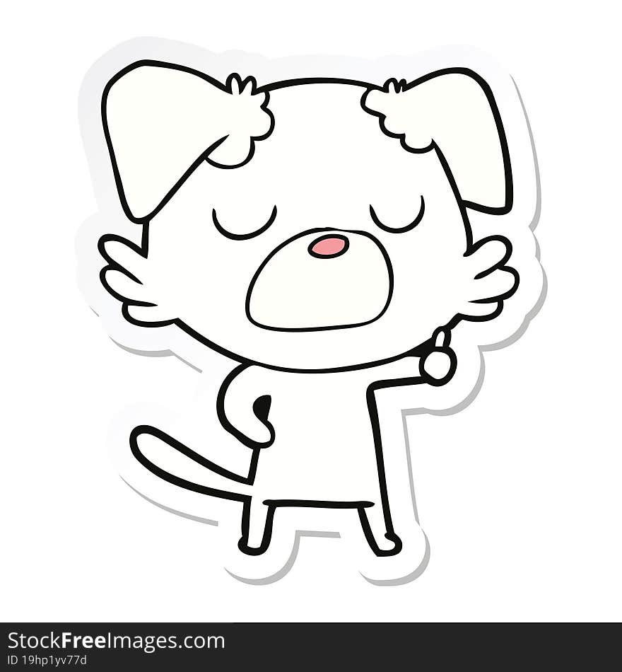 Sticker Of A Cartoon Dog