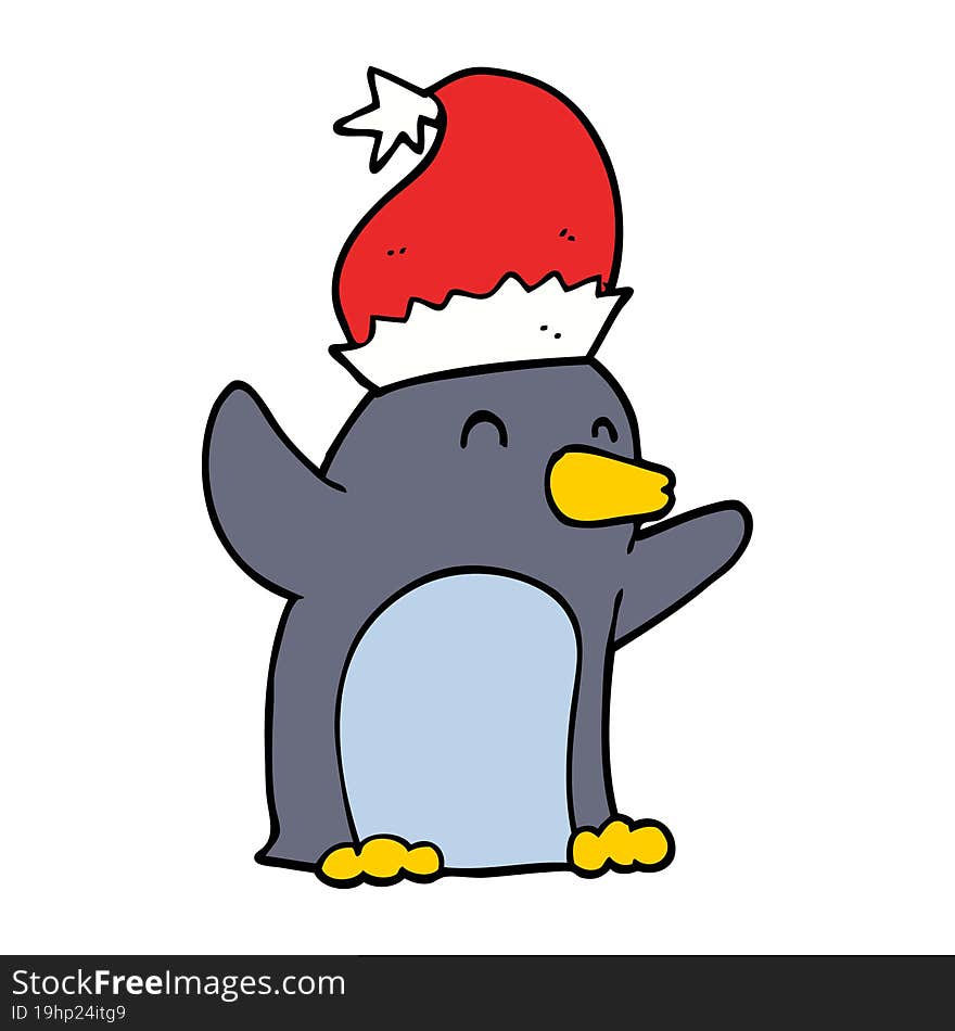 cute cartoon christmas penguin