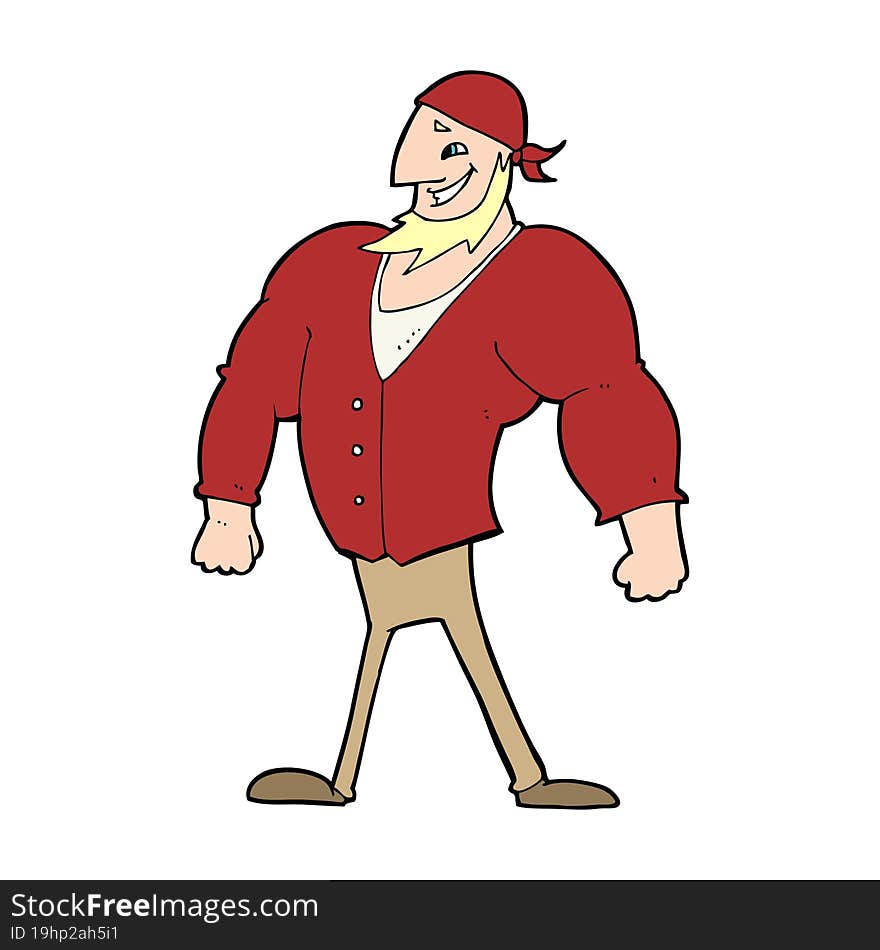 cartoon manly sailor man