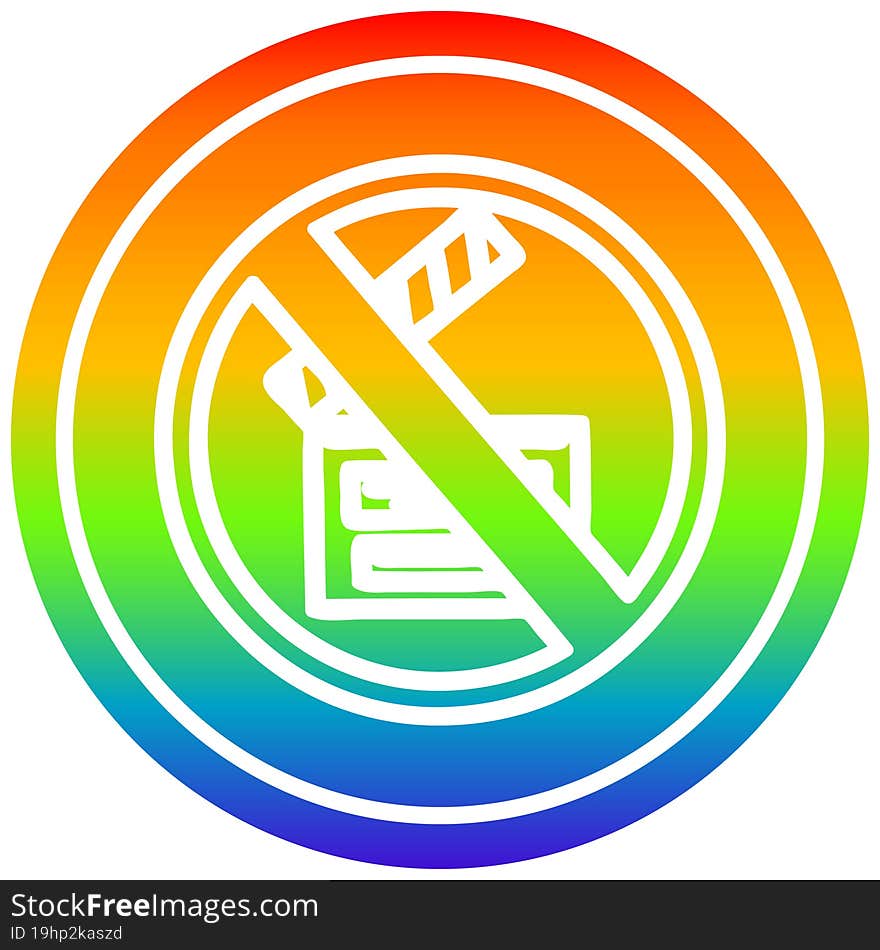 No Filming Circular In Rainbow Spectrum