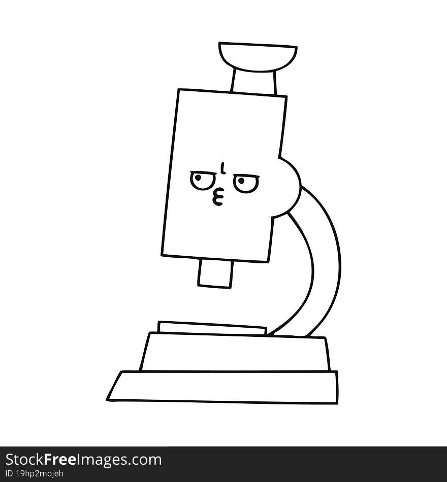 line drawing cartoon microscope