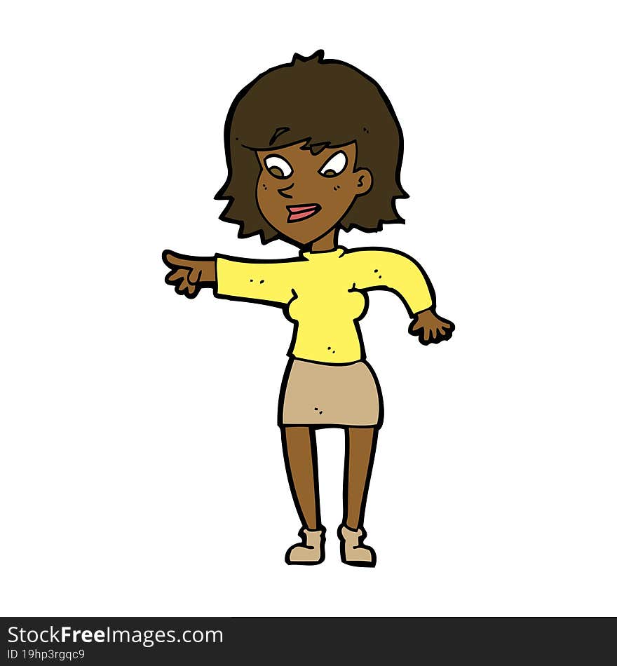 cartoon woman pointing