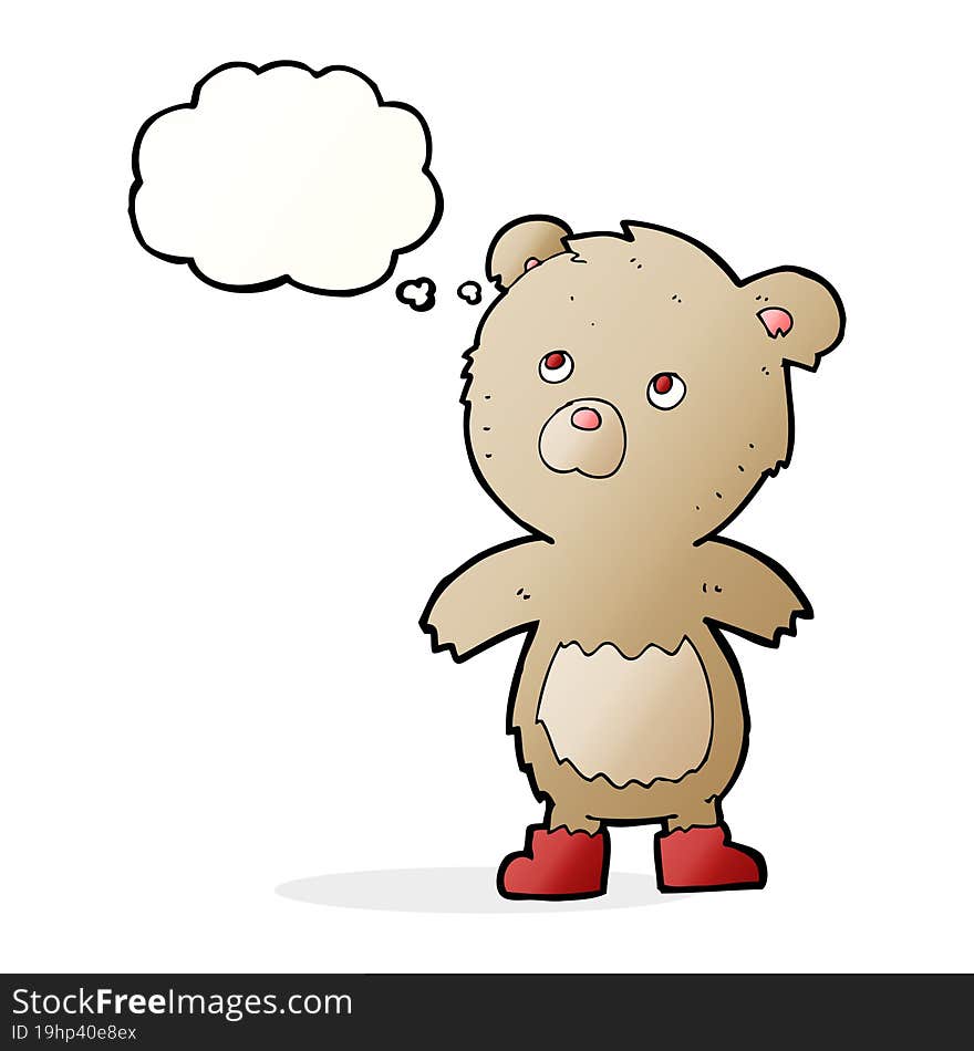 cartoon teddy bear with thought bubble