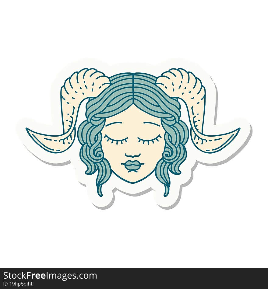 Tiefling Character Face Sticker