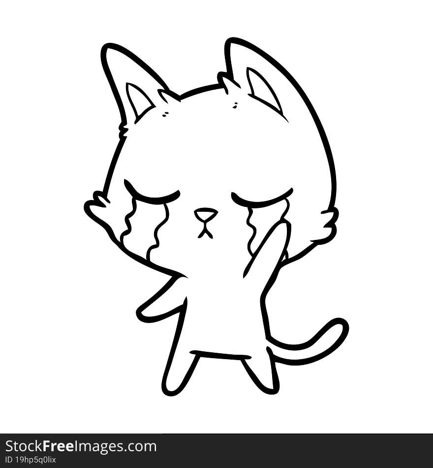 crying cartoon cat. crying cartoon cat