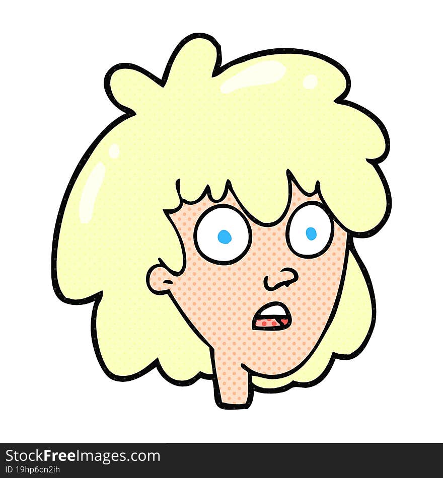 freehand drawn cartoon female face