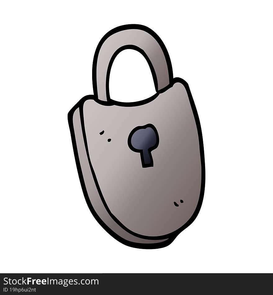 cartoon doodle locked padlock