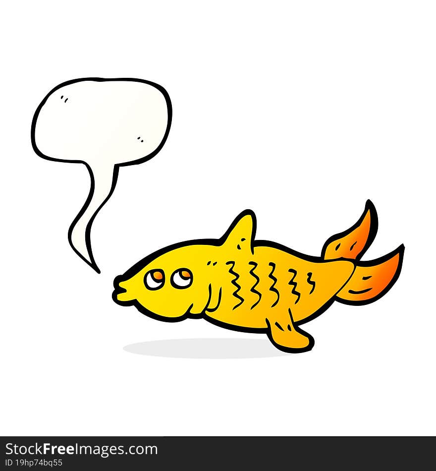 cartoon fish with speech bubble