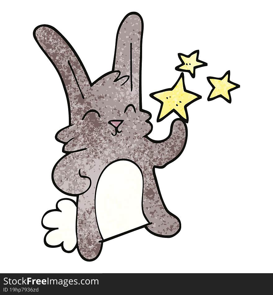 cartoon doodle happy rabbit