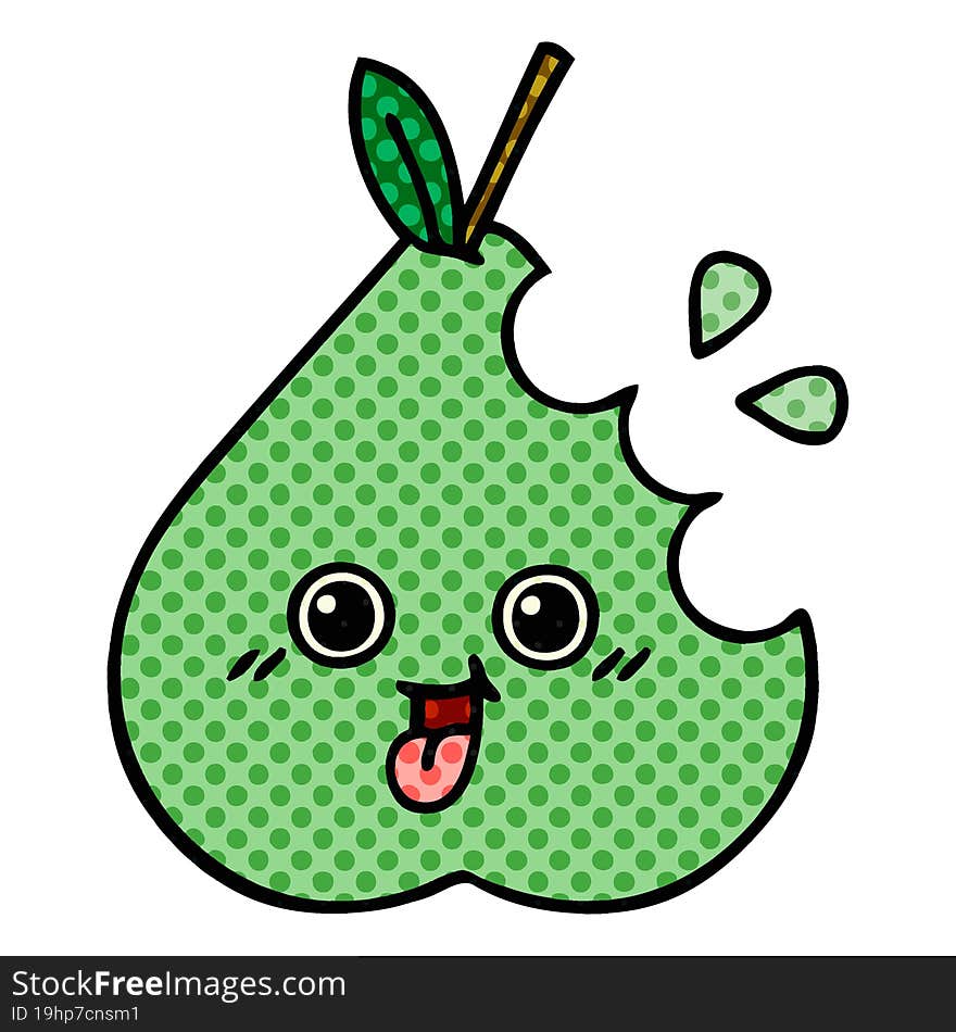 comic book style cartoon pear