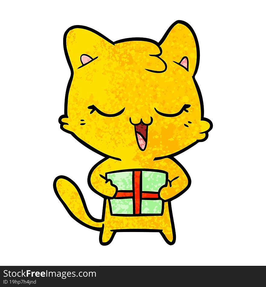 happy cartoon cat. happy cartoon cat