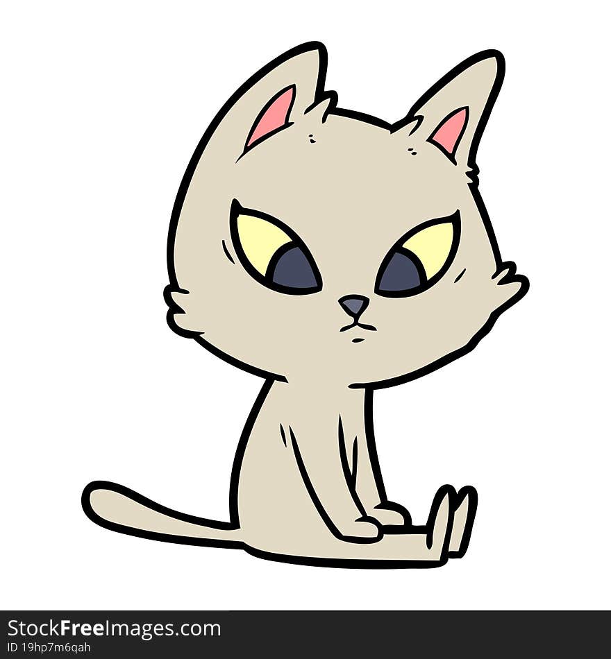 confused cartoon cat. confused cartoon cat