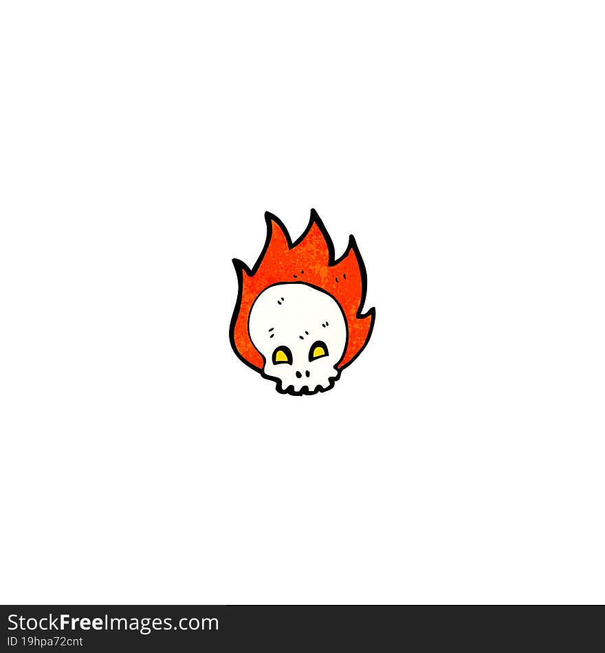 Cartoon Flaming Skull