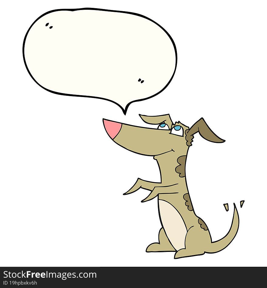 freehand drawn speech bubble cartoon dog