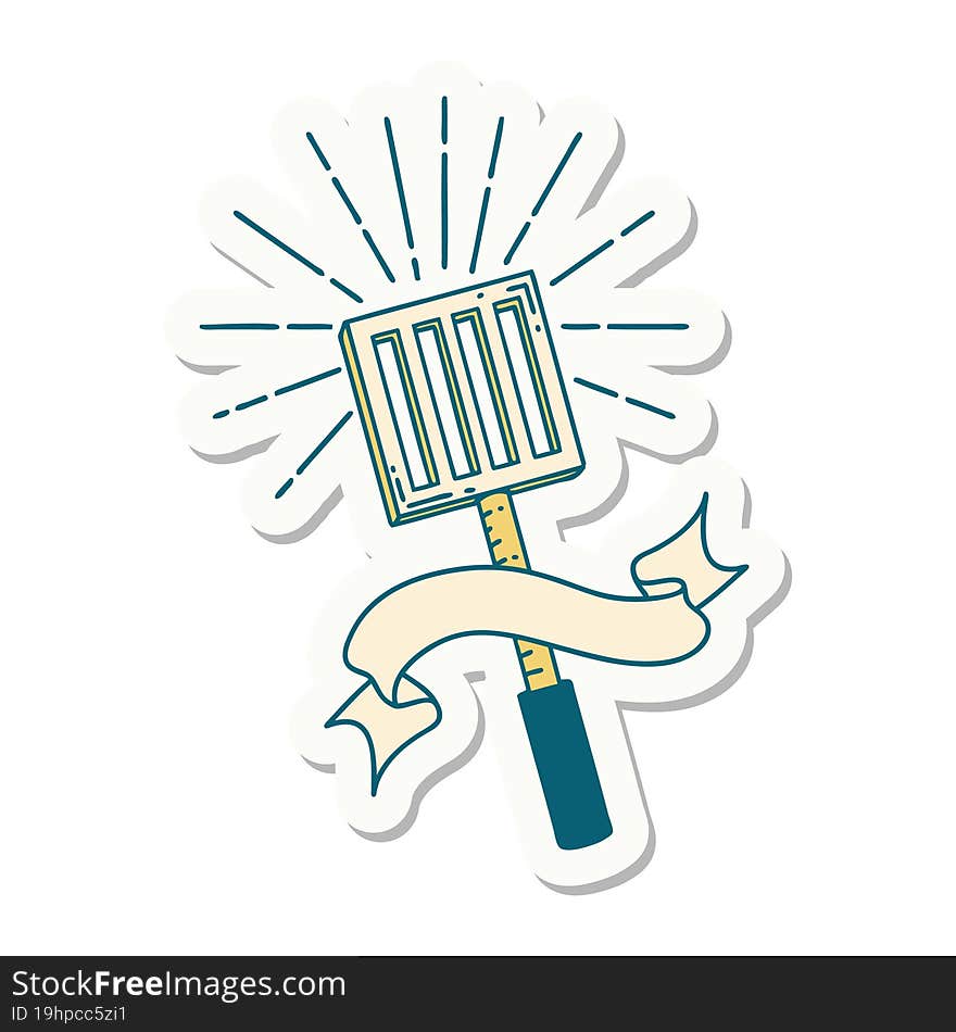 sticker of tattoo style kitchen spatula