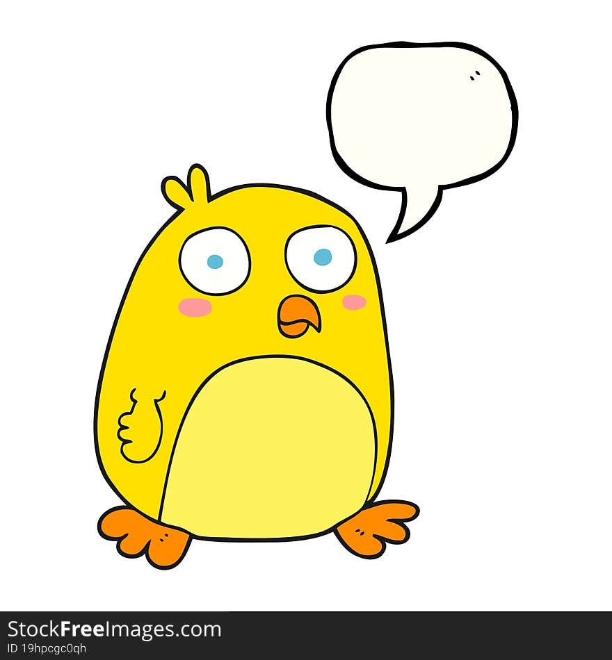 Speech Bubble Cartoon Bird