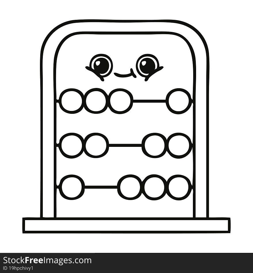 line drawing cartoon of a abacus. line drawing cartoon of a abacus