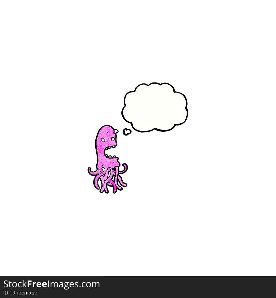 Pink Jellyfish Cartoon