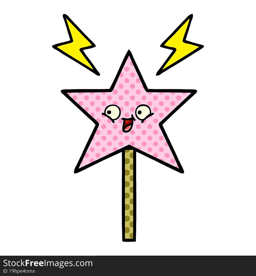 comic book style cartoon magic wand