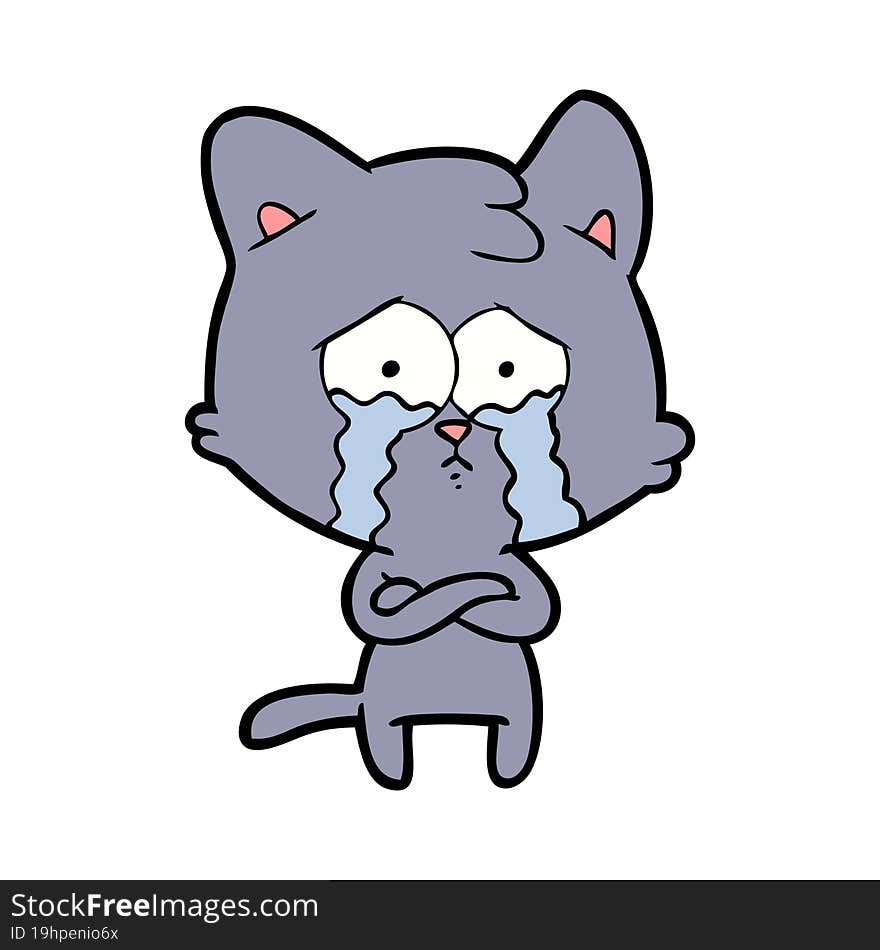 cartoon crying cat. cartoon crying cat