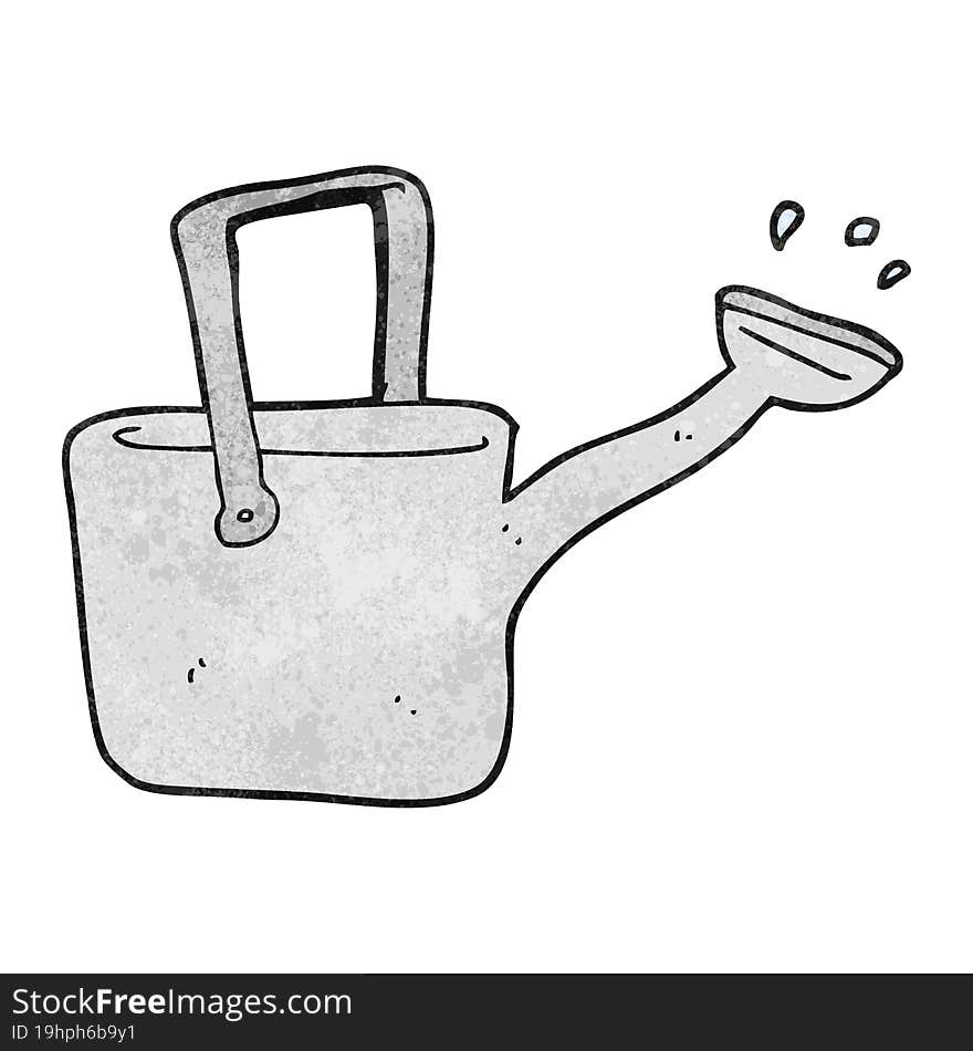 textured cartoon watering can