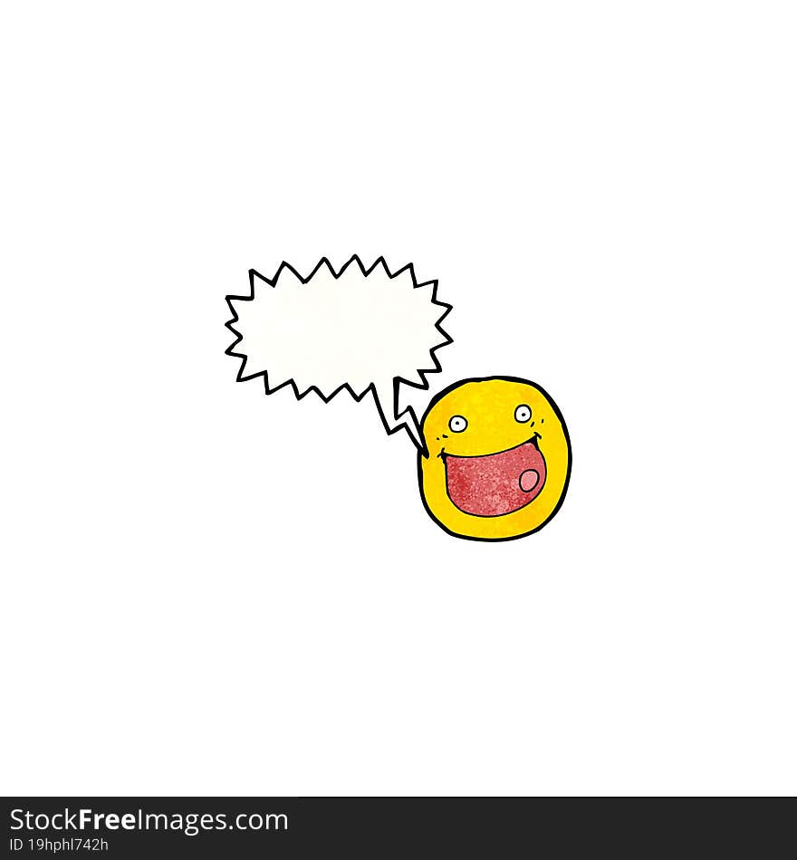 talking happy face symbol cartoon