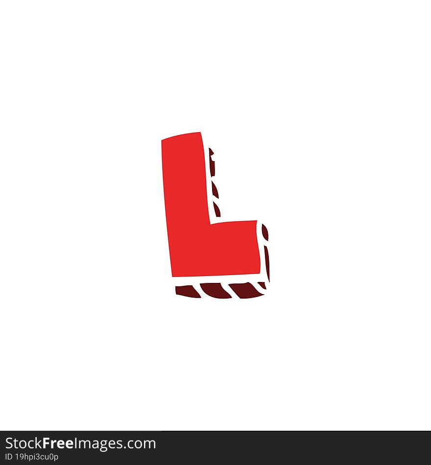 cartoon doodle letter l