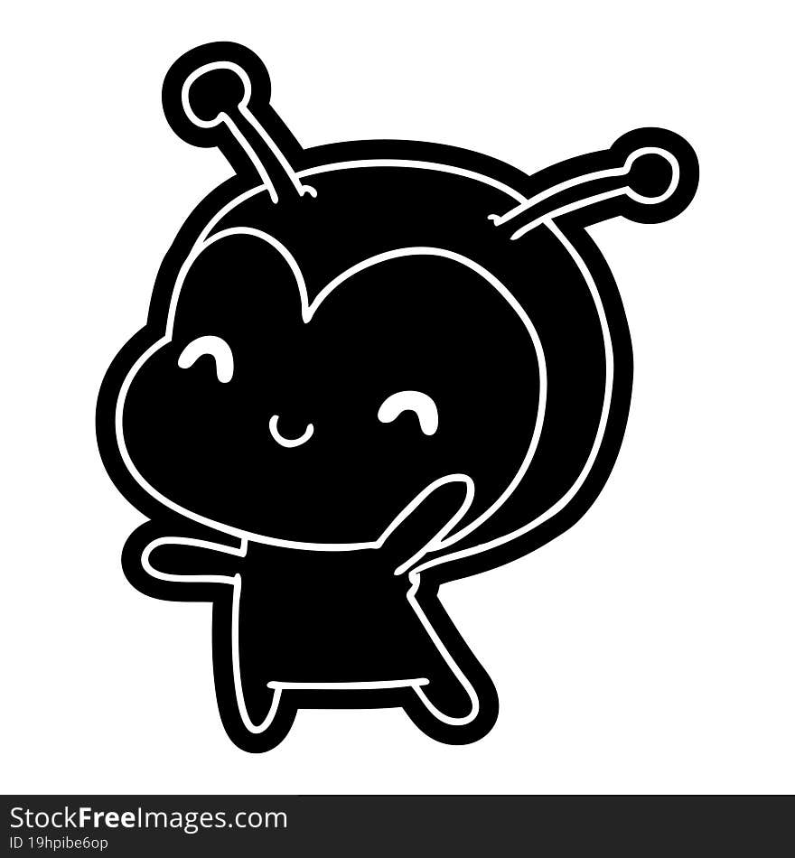 cartoon icon kawaii of a cute lady bug