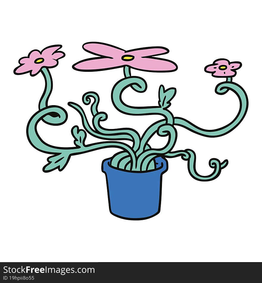 hand drawn cartoon doodle of a flower plant