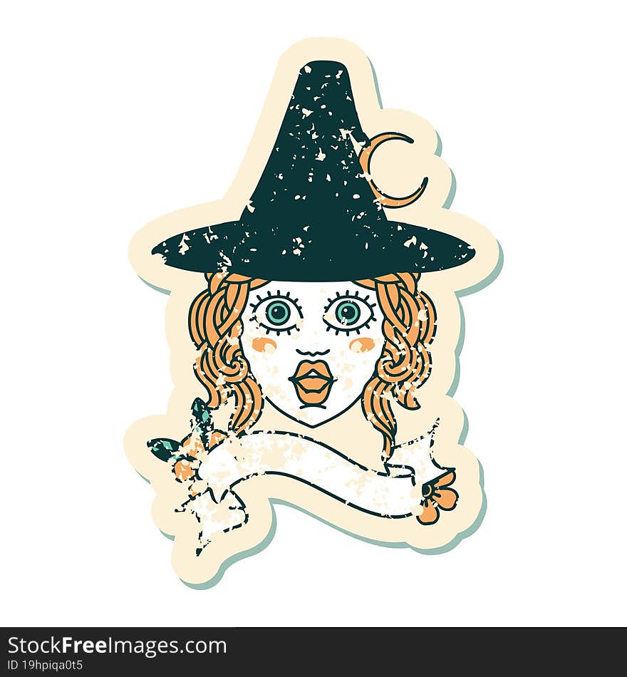 Human Witch Character Face Illustration