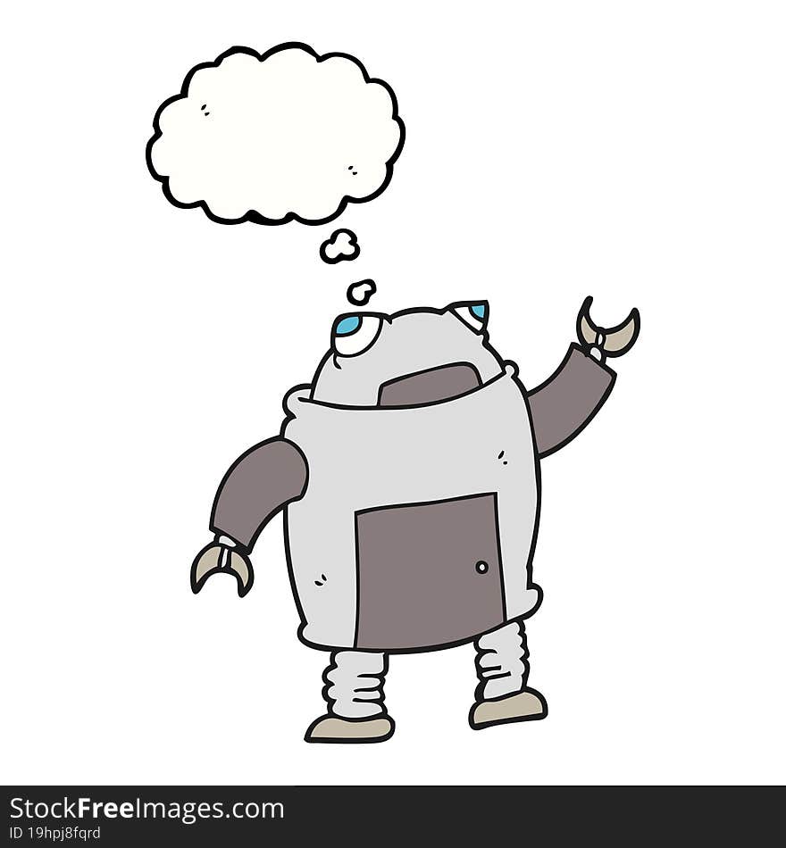 Thought Bubble Cartoon Robot