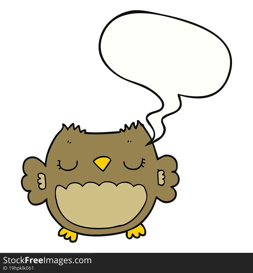 cute cartoon owl with speech bubble. cute cartoon owl with speech bubble