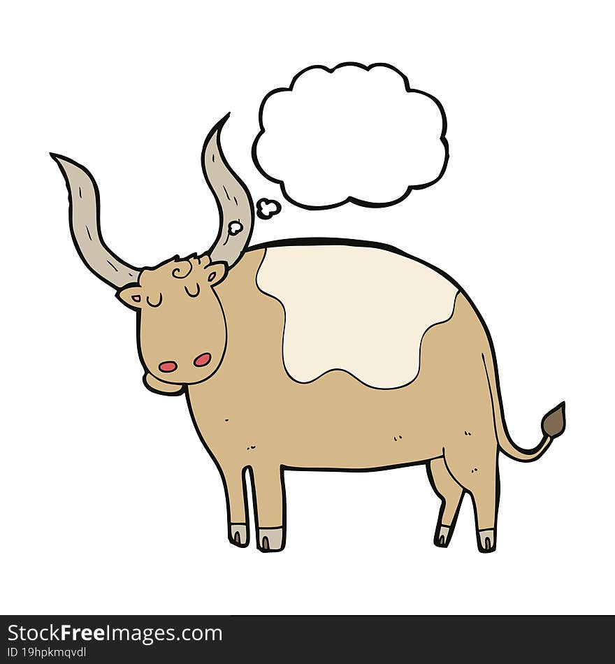 Cartoon Ox With Thought Bubble