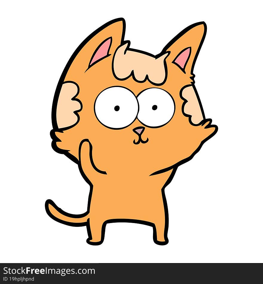 happy cartoon cat. happy cartoon cat