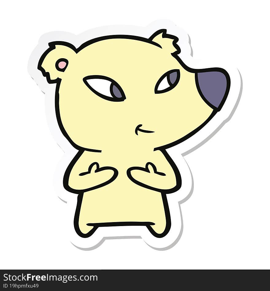 Sticker Of A Cute Cartoon Bear