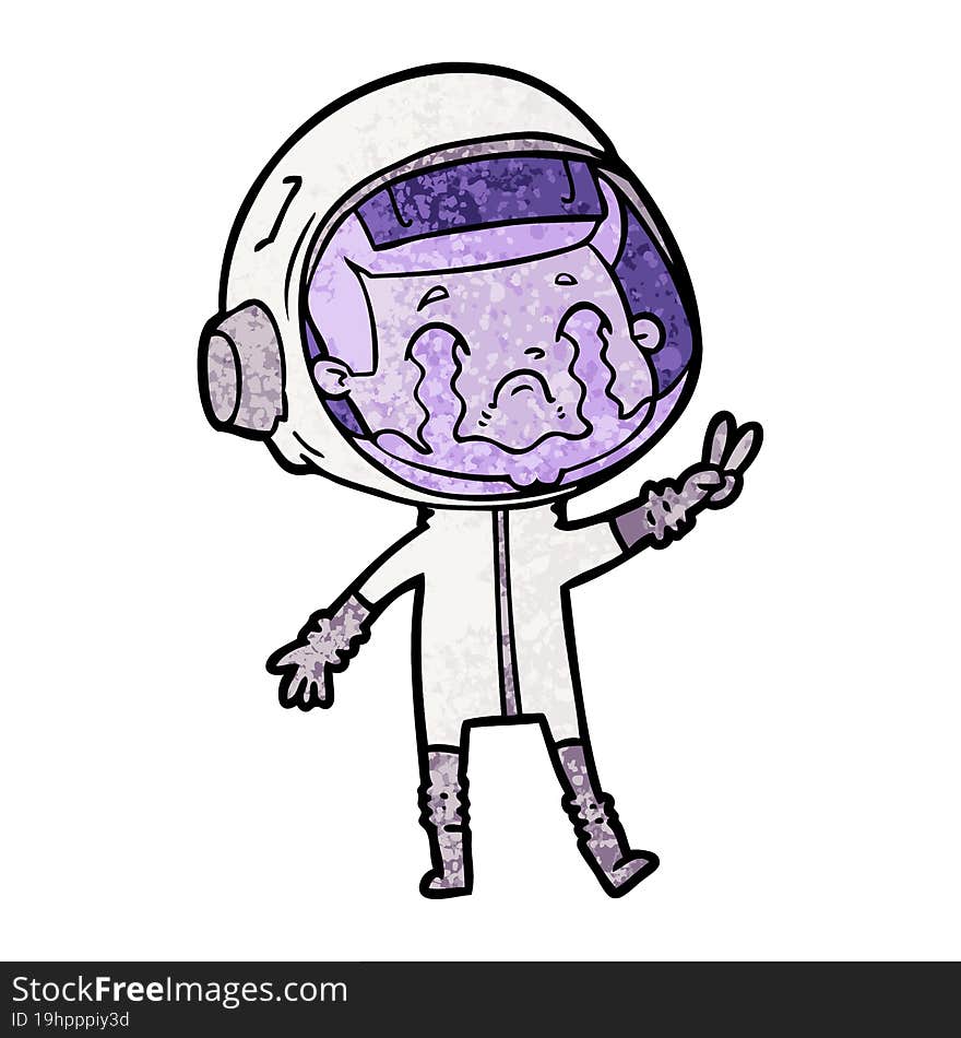 cartoon crying astronaut. cartoon crying astronaut