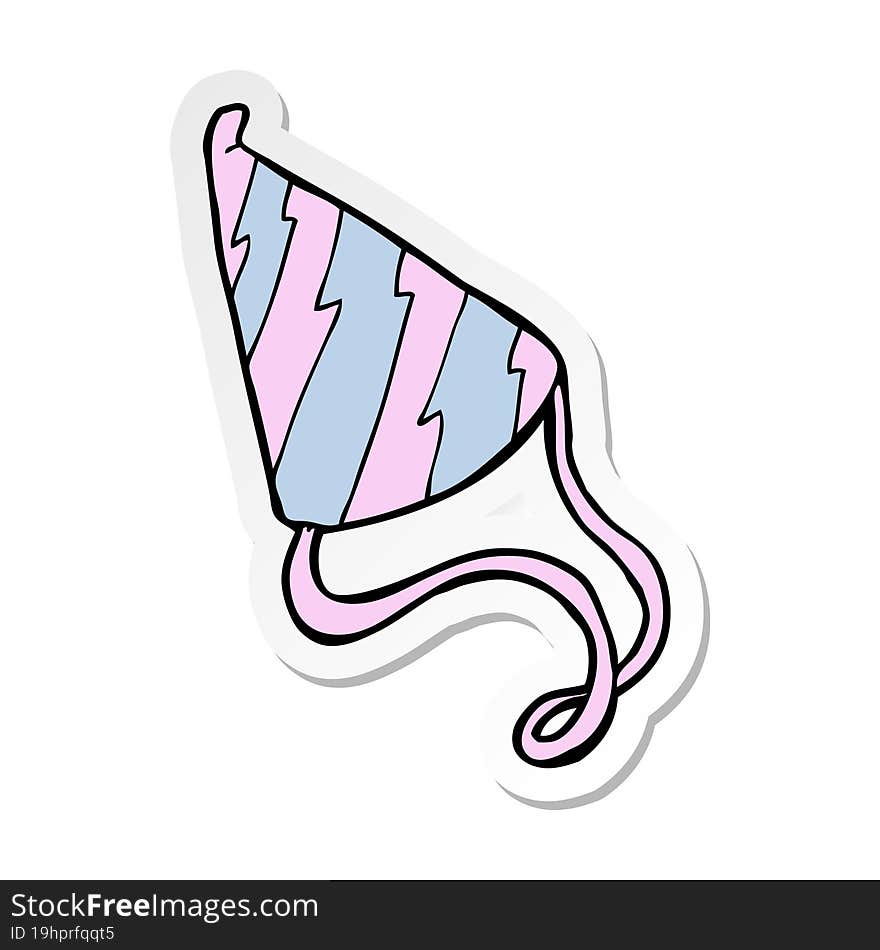 sticker of a cartoon party hat