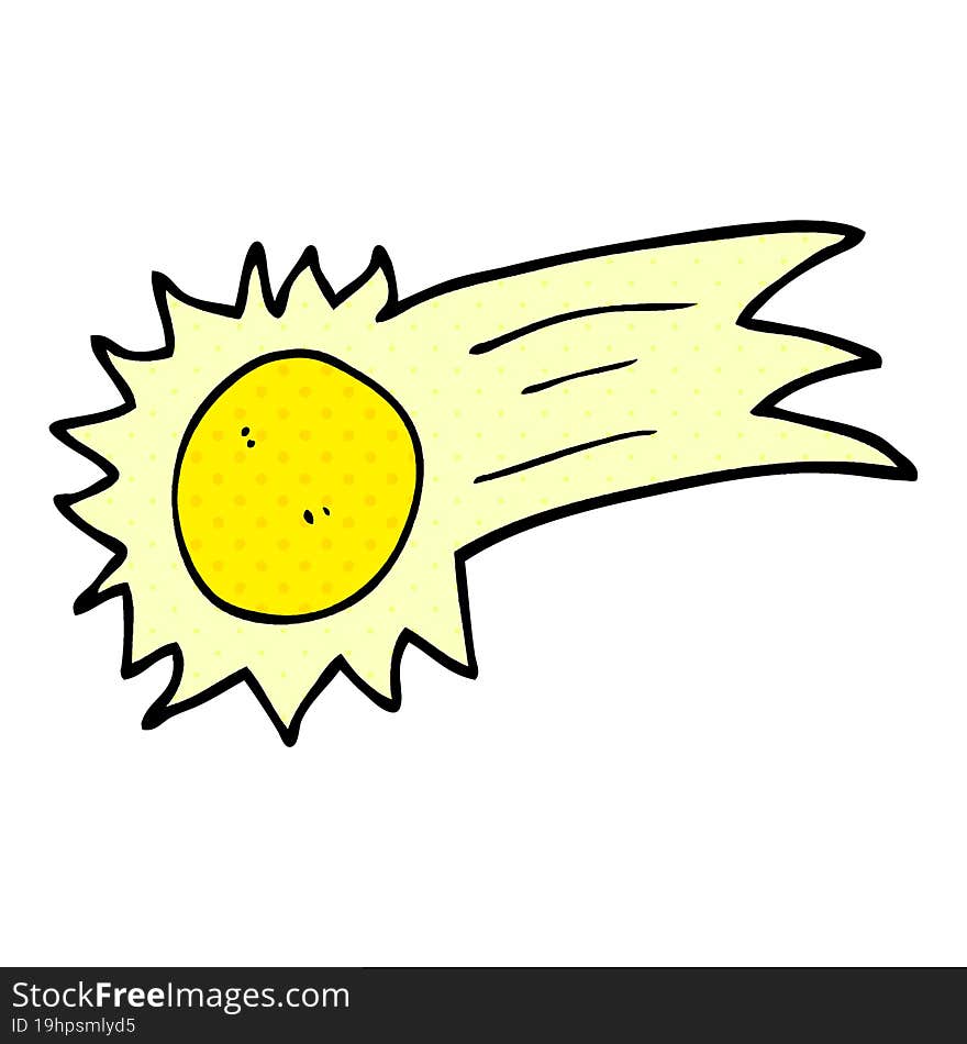 cartoon doodle flying sun