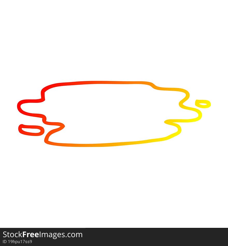 Warm Gradient Line Drawing Cartoon Pool Of Blood