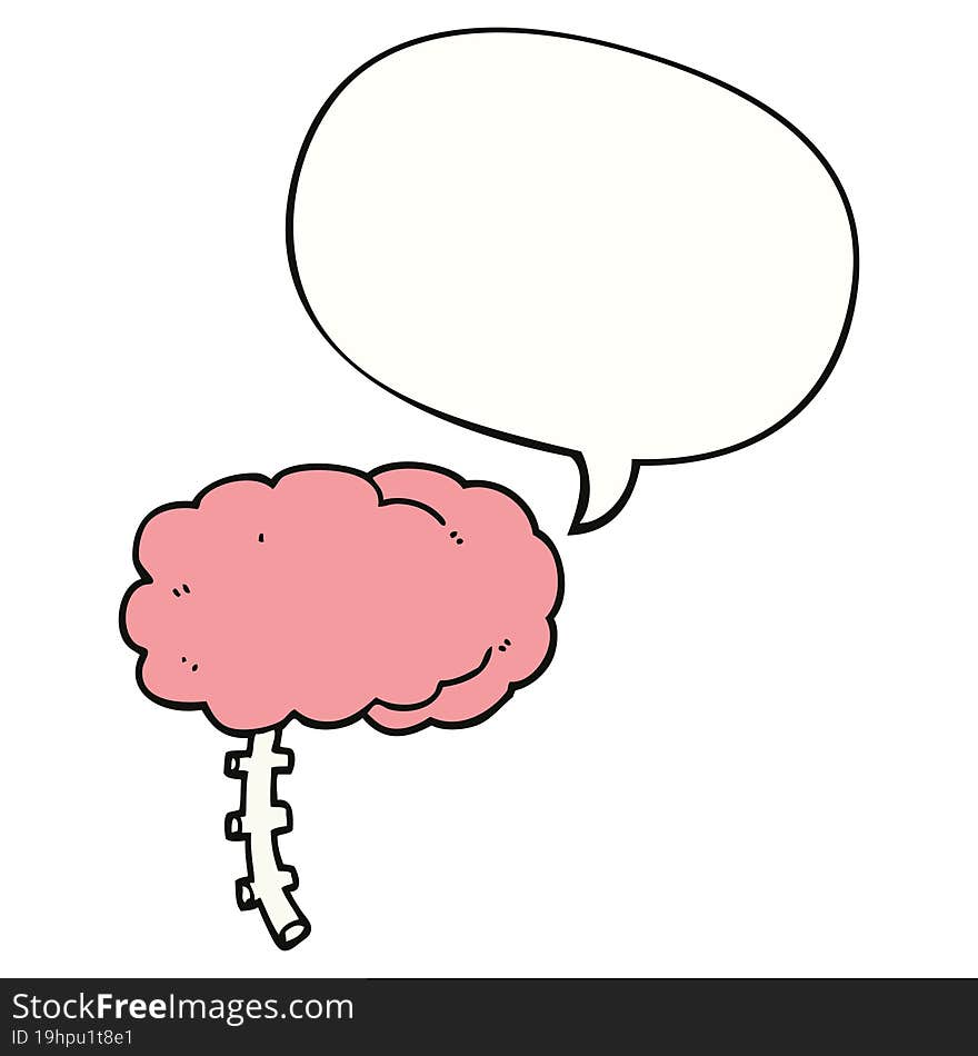 cartoon brain and speech bubble