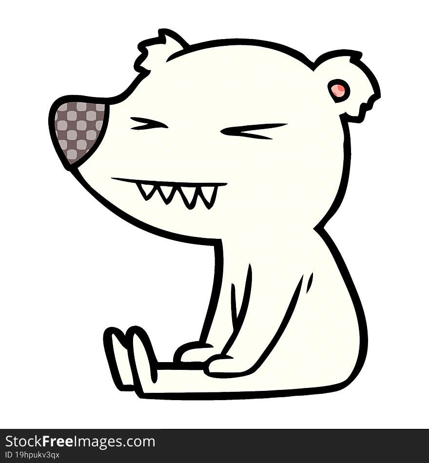 angry polar bear cartoon. angry polar bear cartoon