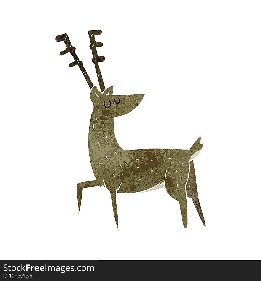 retro cartoon stag