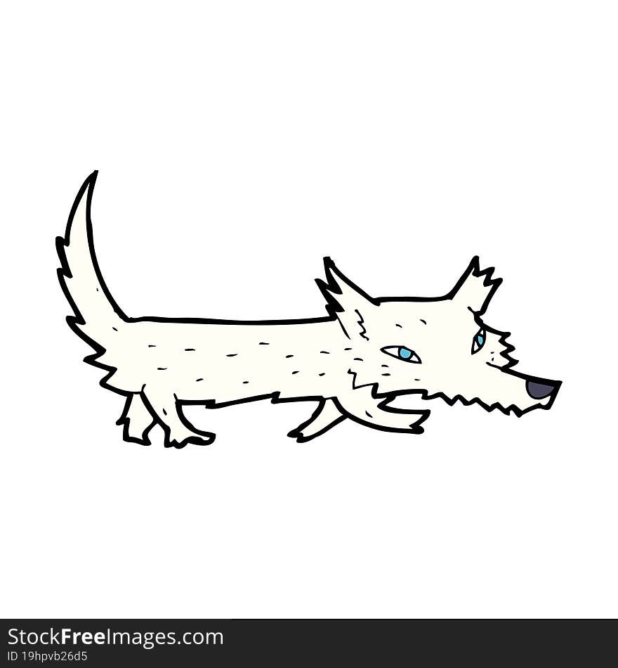 cartoon little wolf