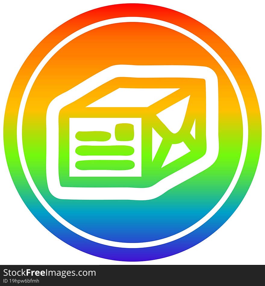 Wrapped Parcel Circular In Rainbow Spectrum