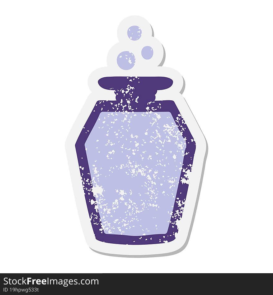 Cartoon Potion Bottle Grunge Sticker