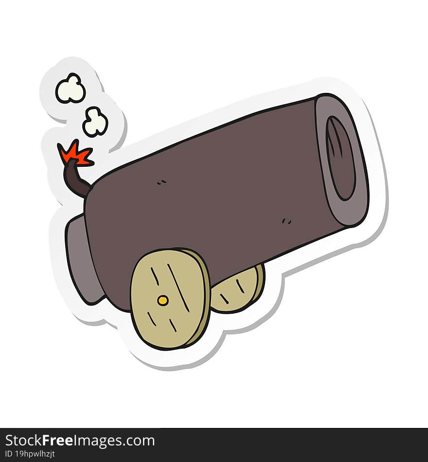 sticker of a cartoon cannon