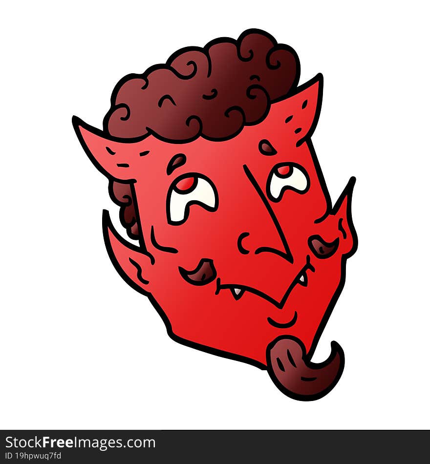 cartoon doodle devil face