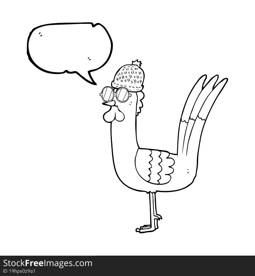 speech bubble cartoon chicken wearing disguise