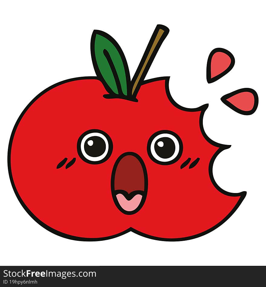 cute cartoon of a red apple. cute cartoon of a red apple